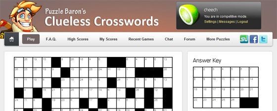 Printable Clueless Crosswords